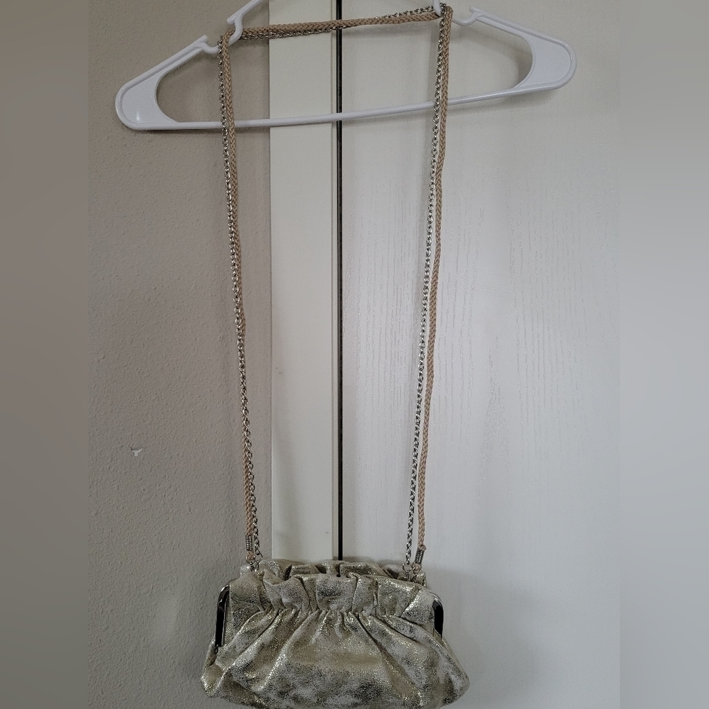 Charming Charlie Gold Clutch & Crossbody Purse - Picture 3 of 10